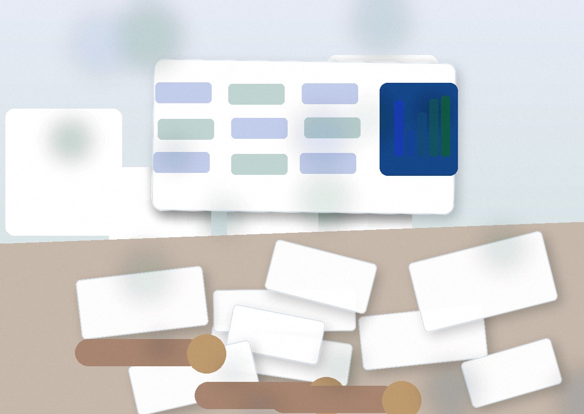 Espace de travail professionnel avec documents et ordinateurs